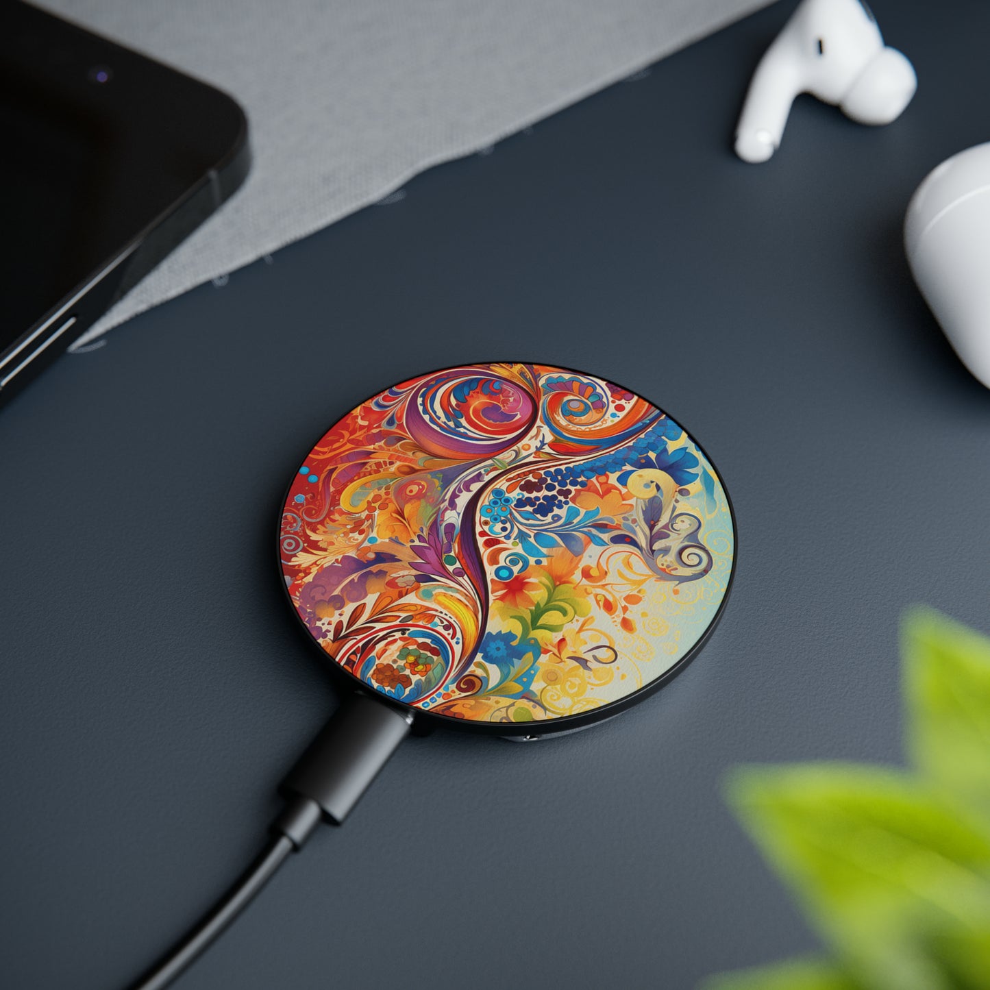 Rainbow Paisley - Magnetic Induction Charger