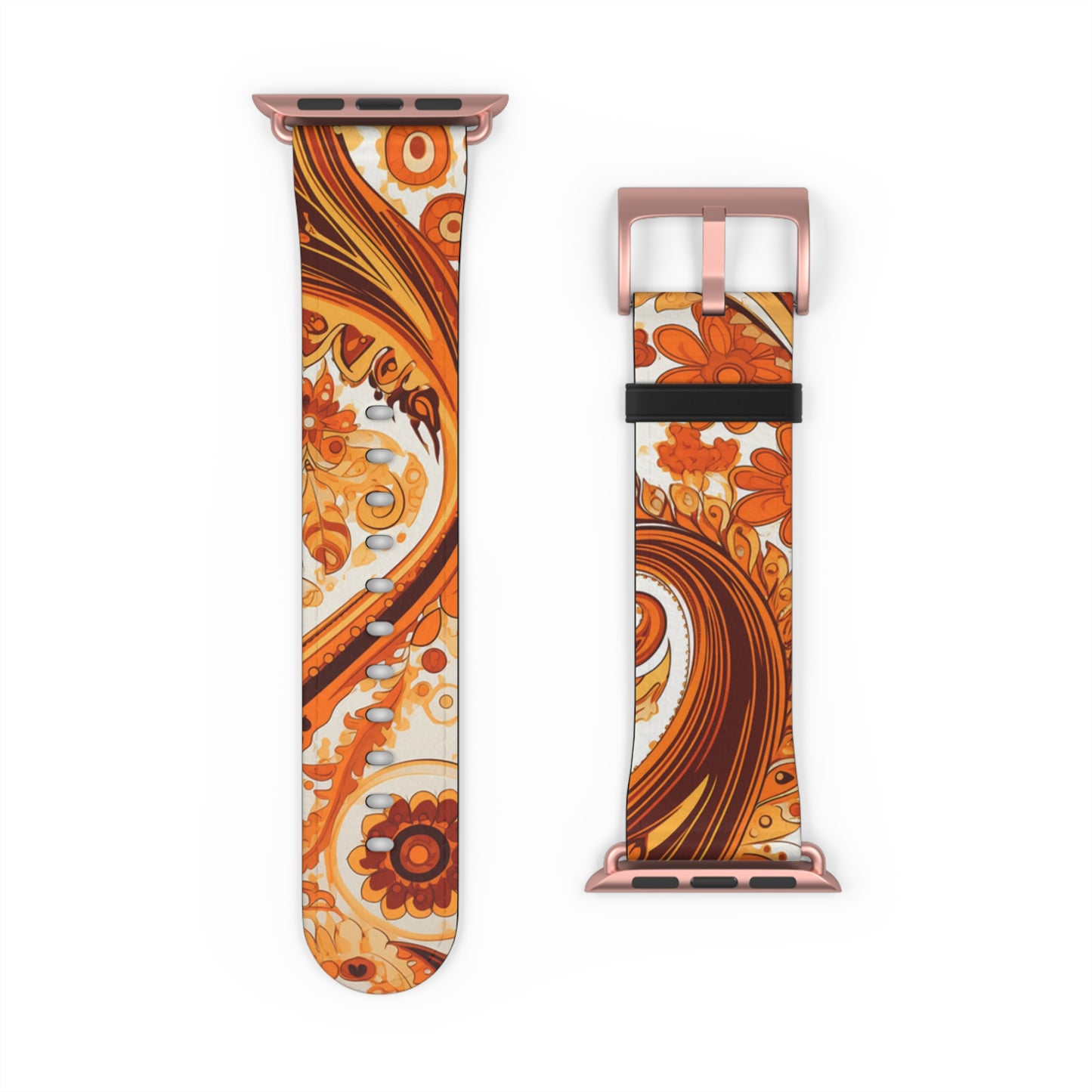 Apple Watch Strap - Orange Paisley