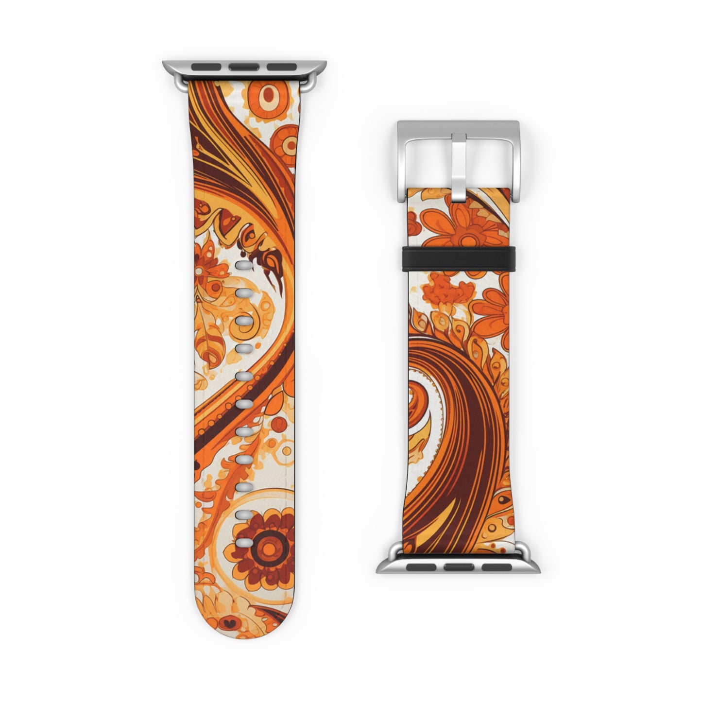 Apple Watch Strap - Orange Paisley