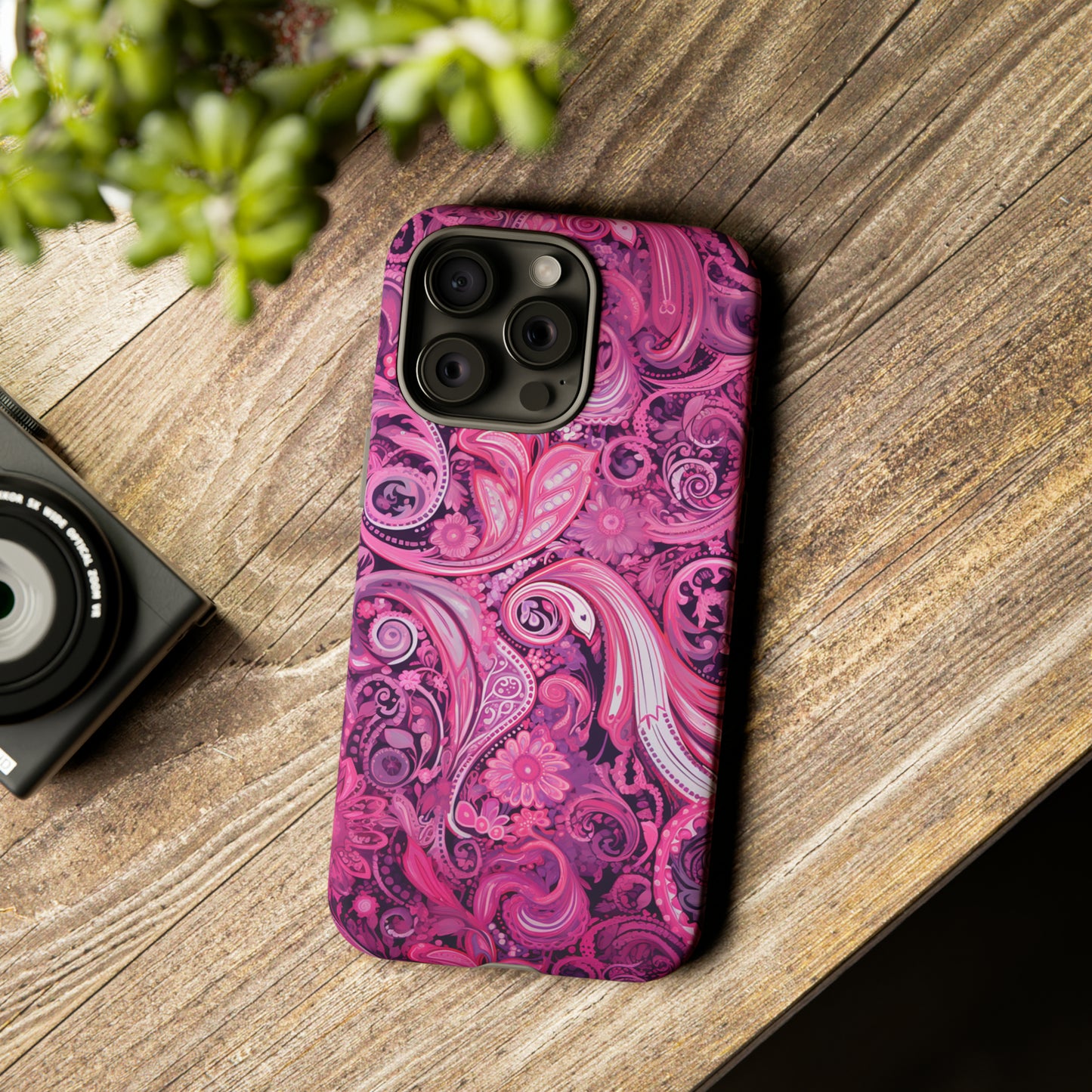 Dark Pink Paisley - Tough Cases
