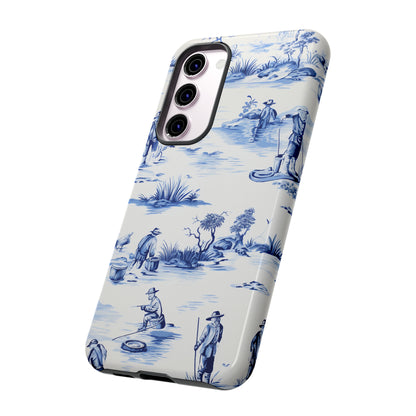 Fly Fishermen - Royal Blue Toile Pattern - Tough Cases