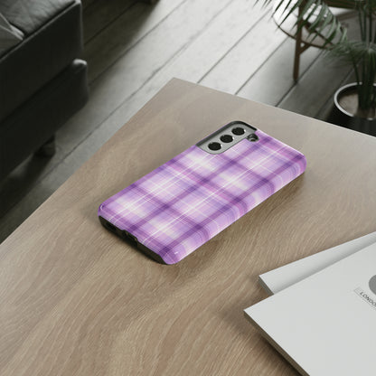 Pastel Lilac Tartan - Tough Cases