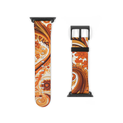 Apple Watch Strap - Orange Paisley