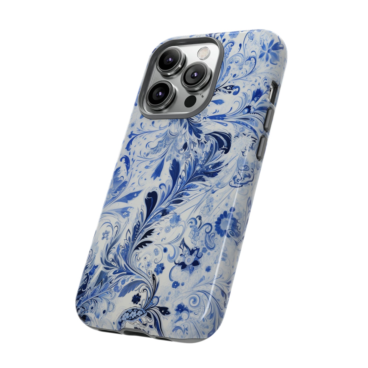 Silver Blue Paisley - Tough Cases