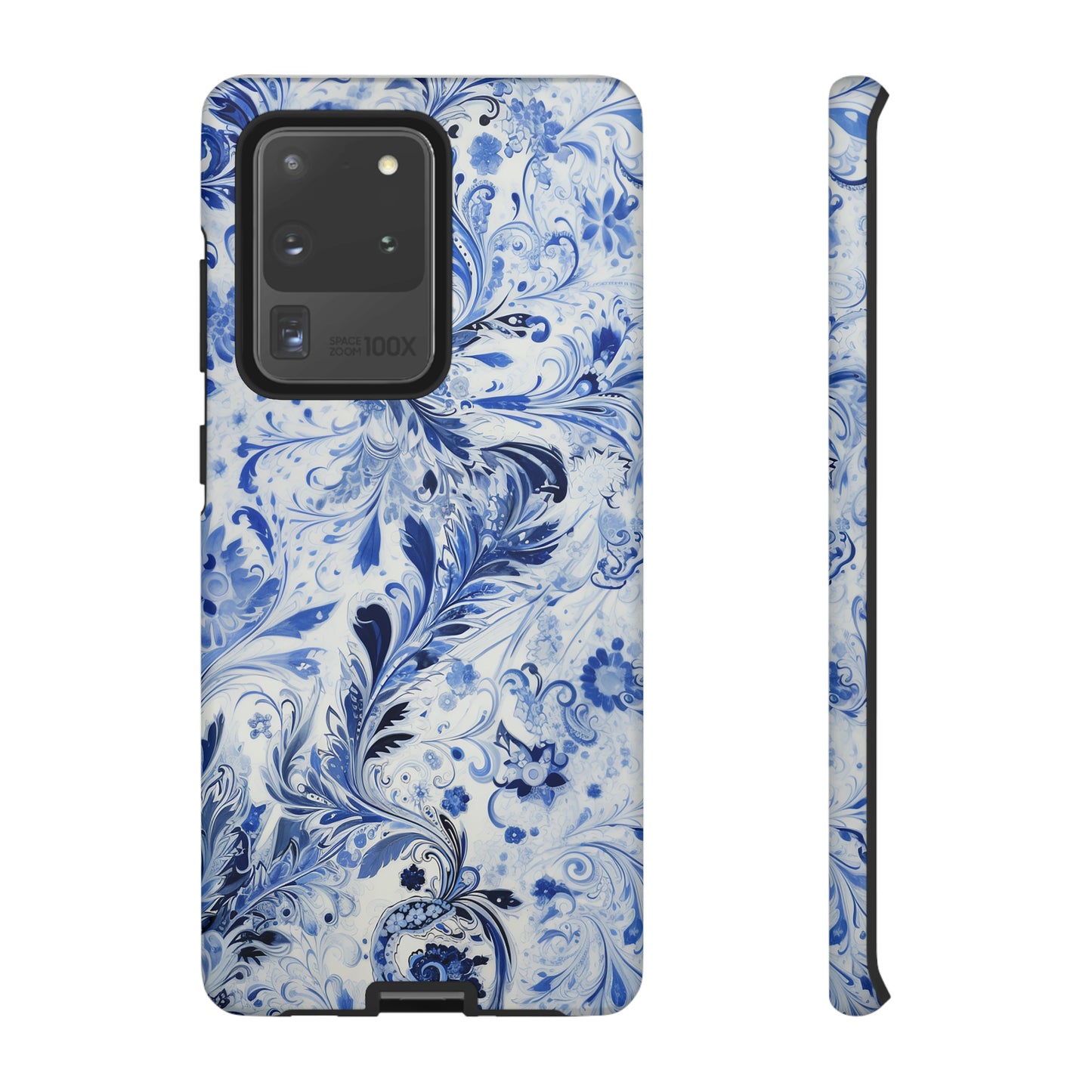 Silver Blue Paisley - Tough Cases