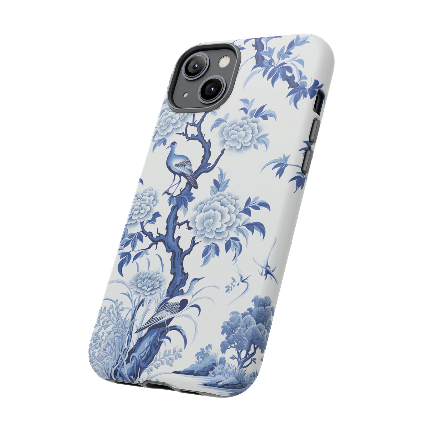 Birds in the wood - Royal Blue Toile Pattern - Tough Cases