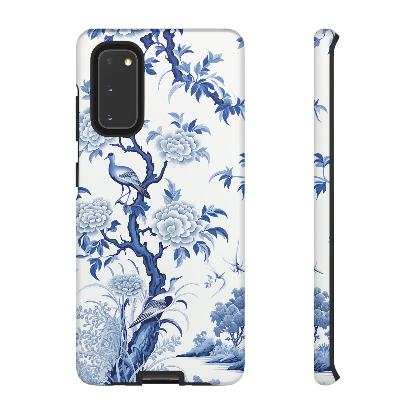 Birds in the wood - Royal Blue Toile Pattern - Tough Cases