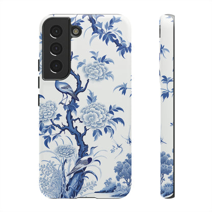 Birds in the wood - Royal Blue Toile Pattern - Tough Cases