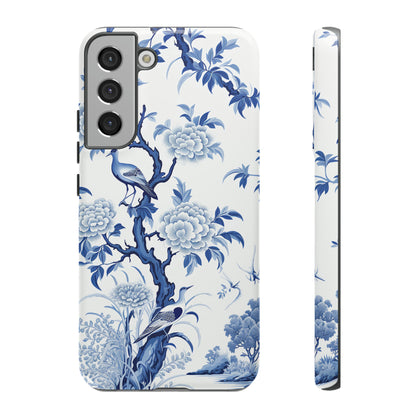 Birds in the wood - Royal Blue Toile Pattern - Tough Cases