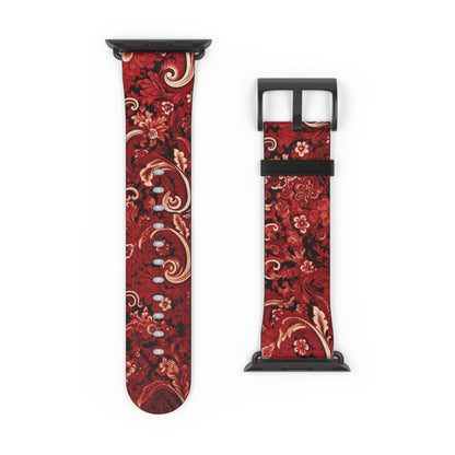 Apple Watch Strap - Cherry Red Paisley