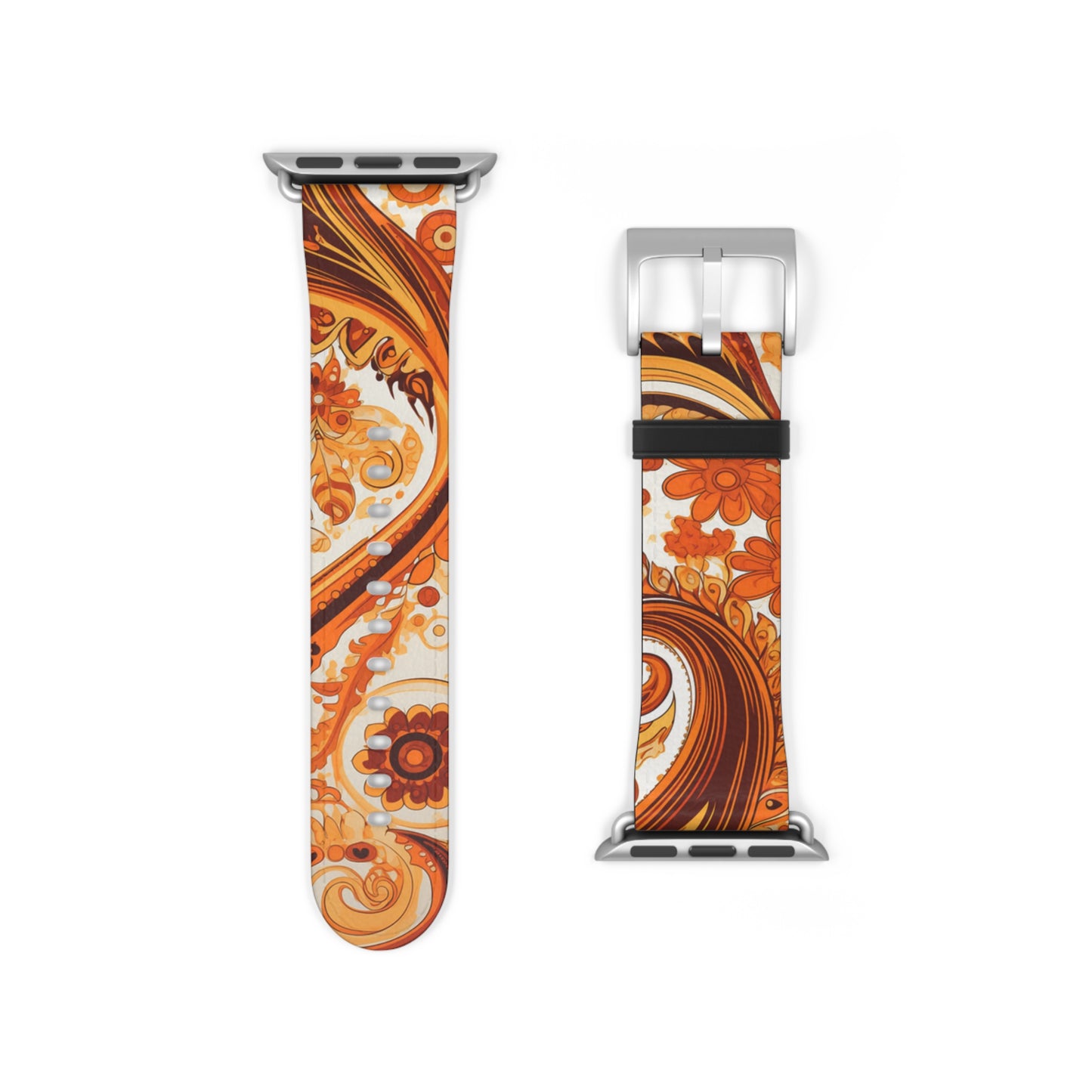 Apple Watch Strap - Orange Paisley