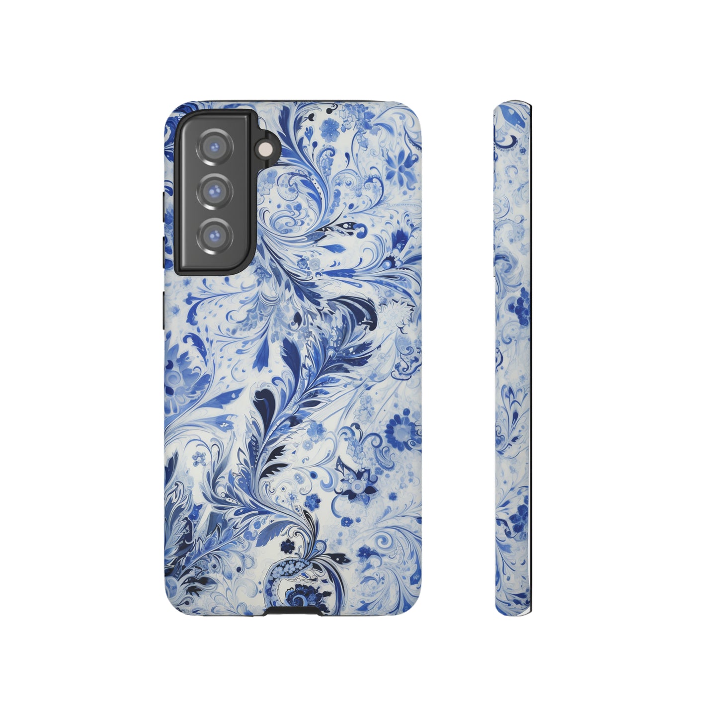 Silver Blue Paisley - Tough Cases