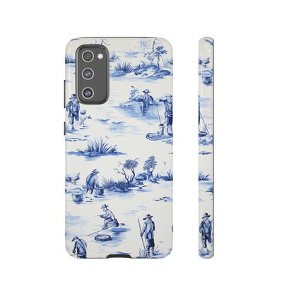 Fly Fishermen - Royal Blue Toile Pattern - Tough Cases