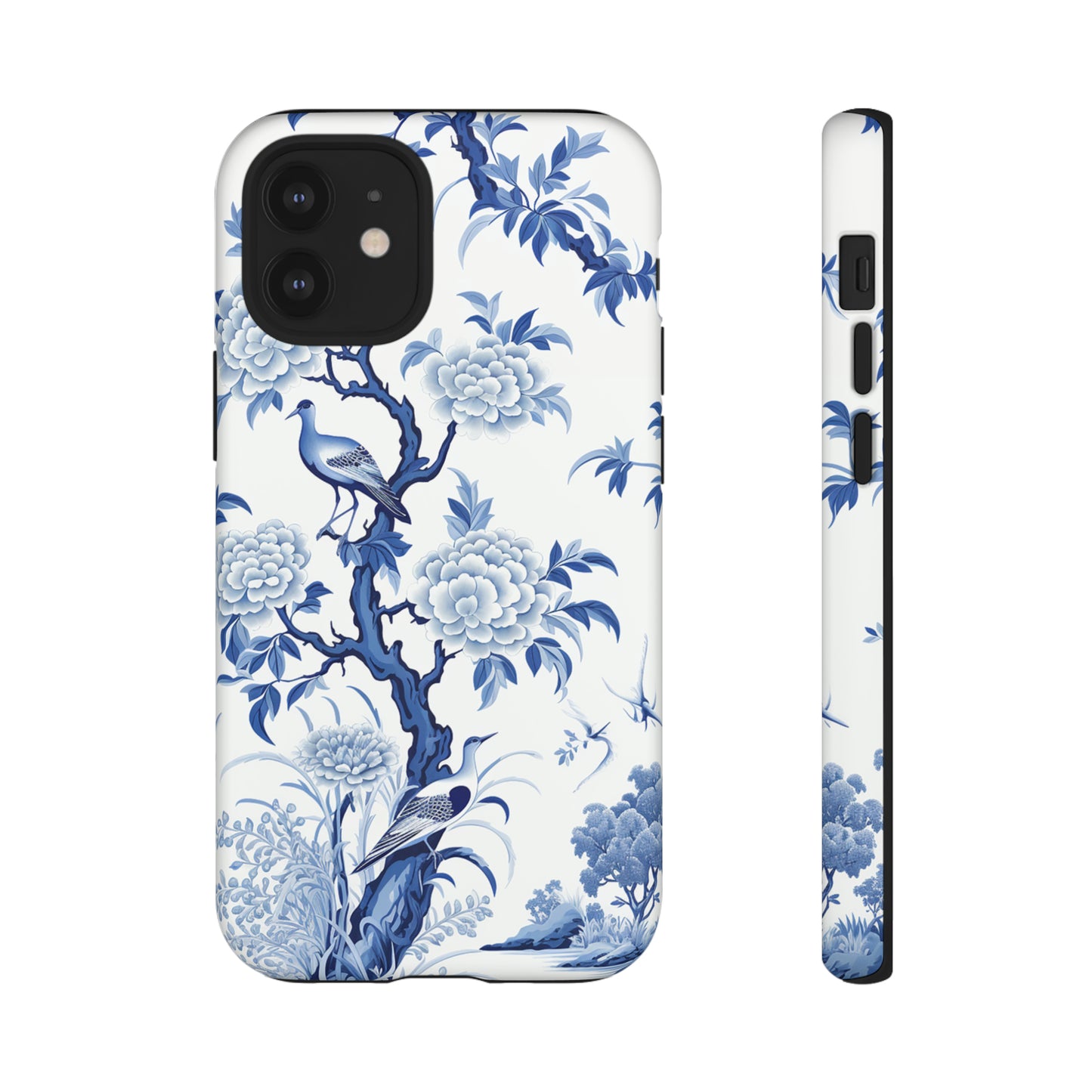 Birds in the wood - Royal Blue Toile Pattern - Tough Cases