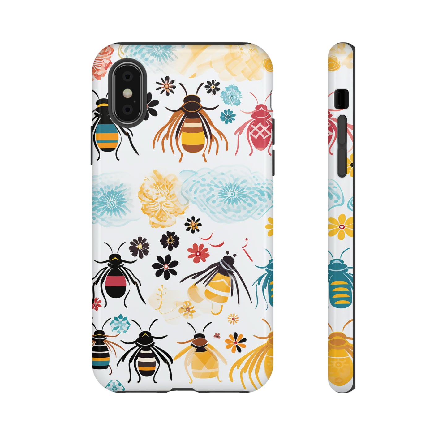 Colourful Bees and Flowers - Tough Cases