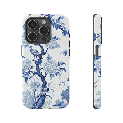 Birds in the wood - Royal Blue Toile Pattern - Tough Cases