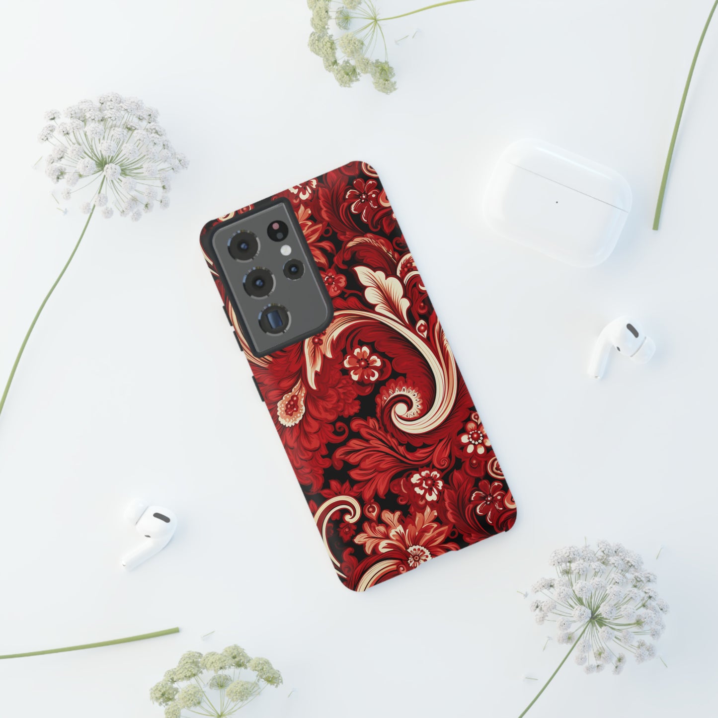 Cherry Red Paisley - Tough Cases