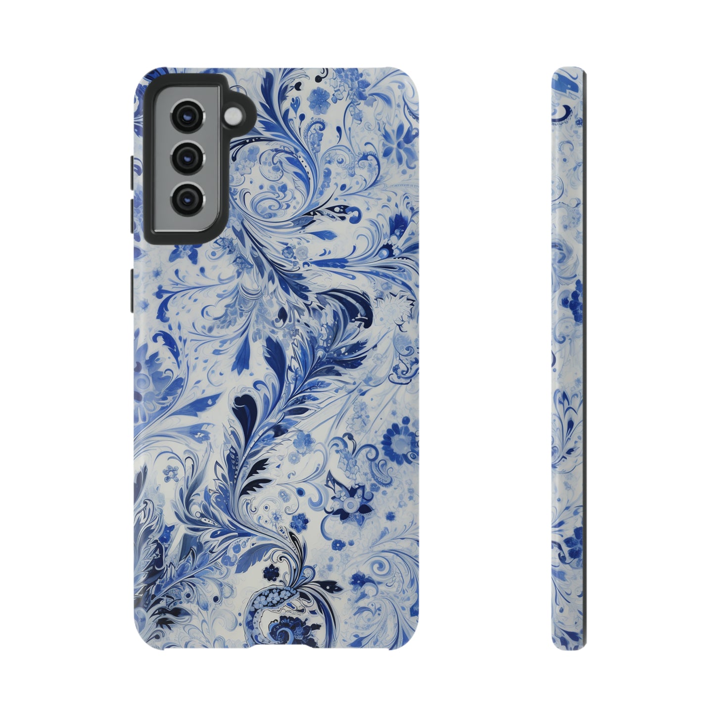 Silver Blue Paisley - Tough Cases