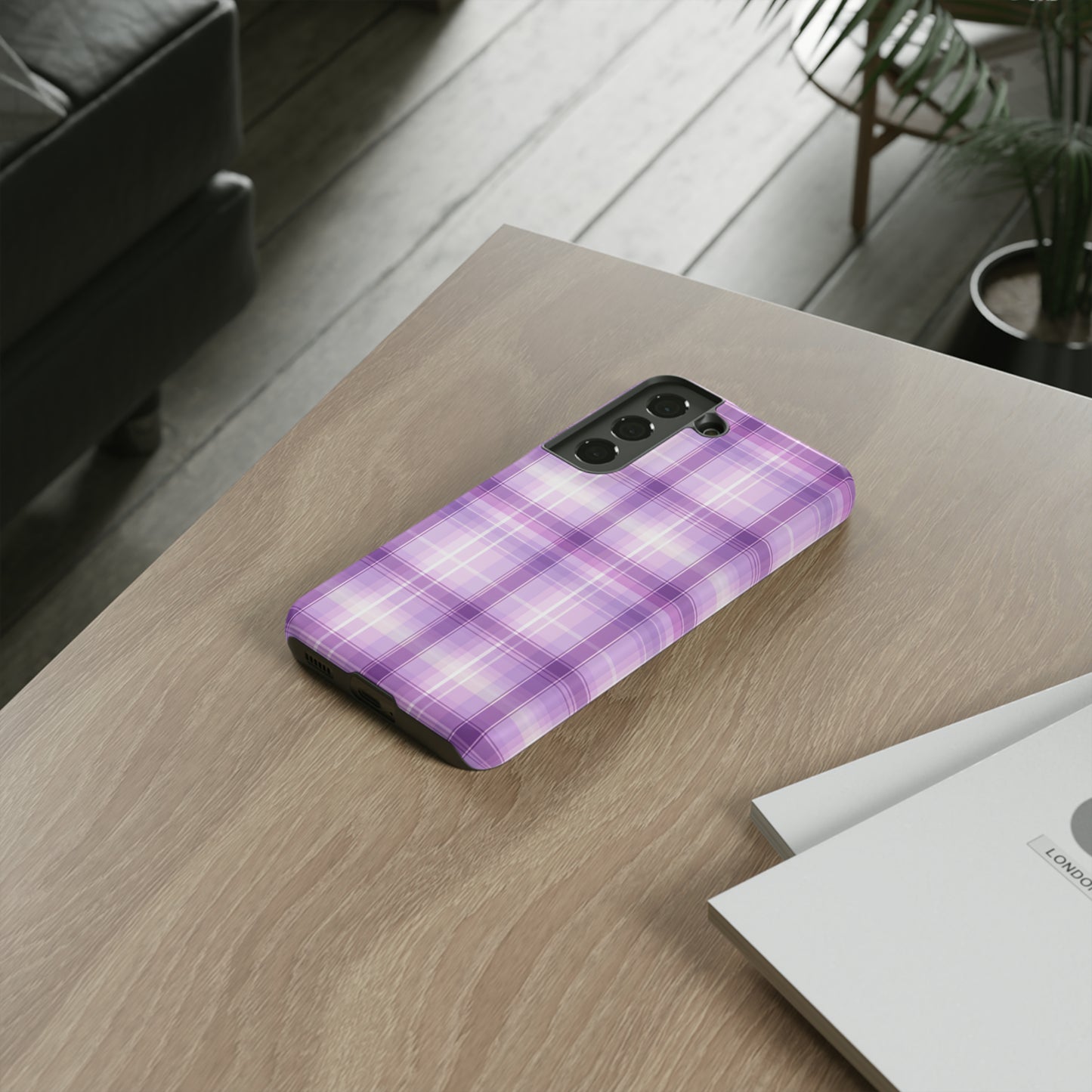 Pastel Lilac Tartan - Tough Cases