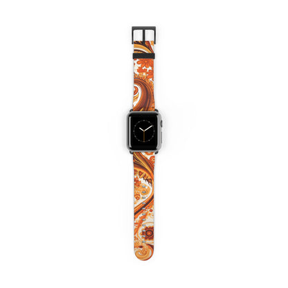 Apple Watch Strap - Orange Paisley