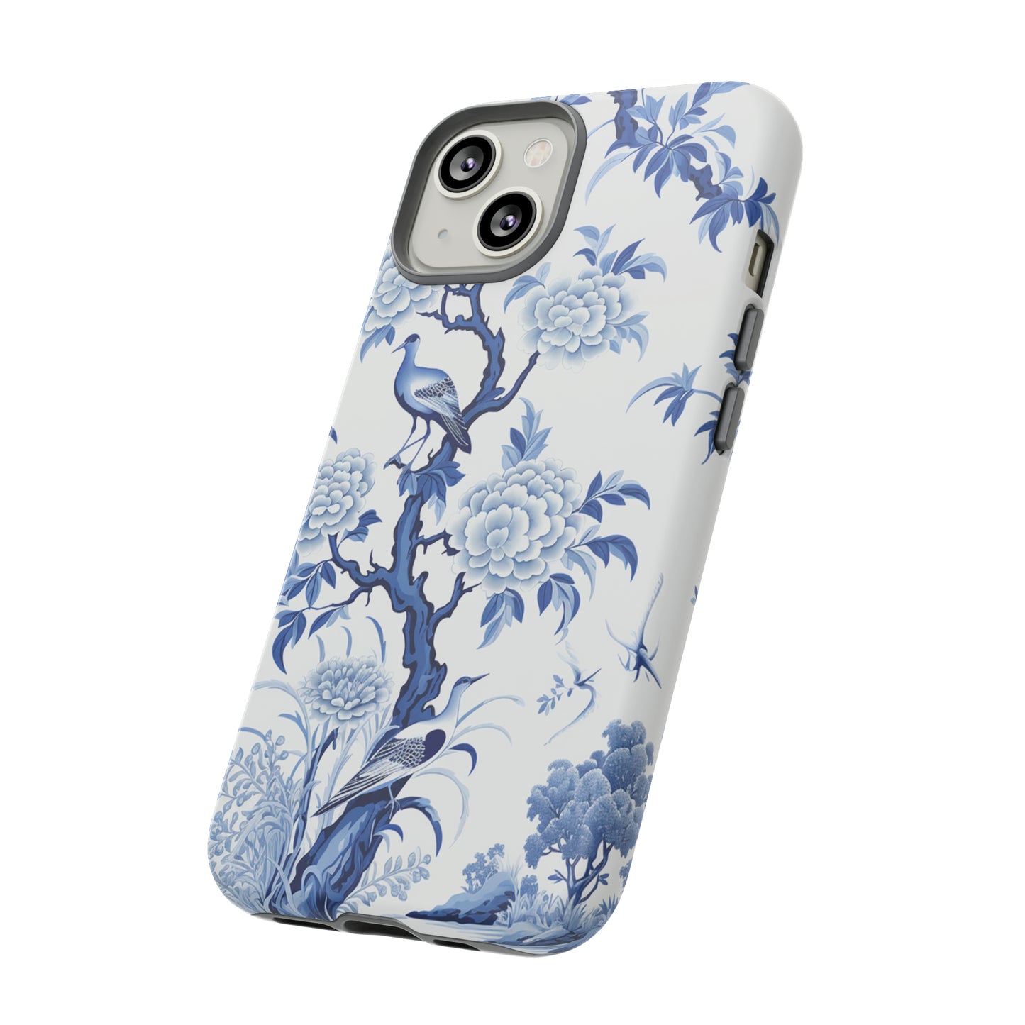 Birds in the wood - Royal Blue Toile Pattern - Tough Cases