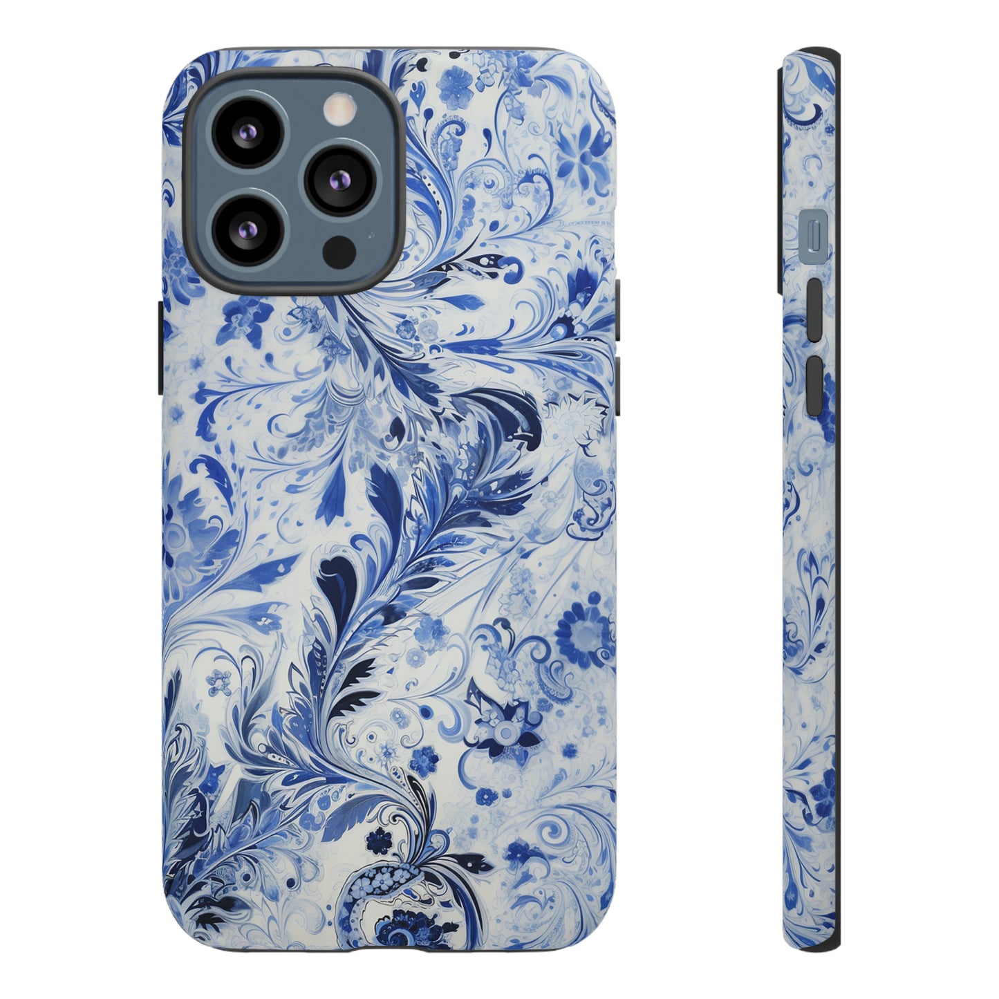 Silver Blue Paisley - Tough Cases