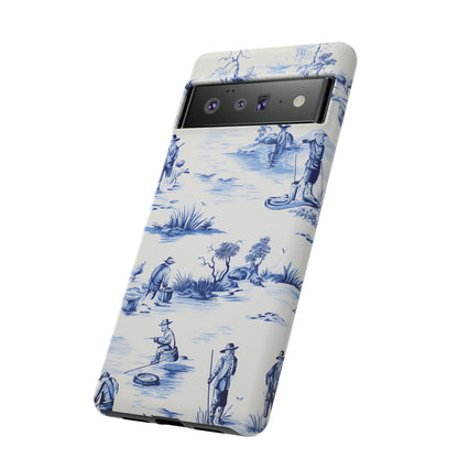 Fly Fishermen - Royal Blue Toile Pattern - Tough Cases