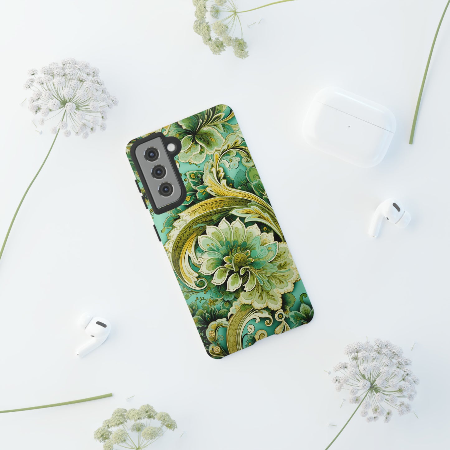 Pistachio with Gold Paisley - Tough Cases