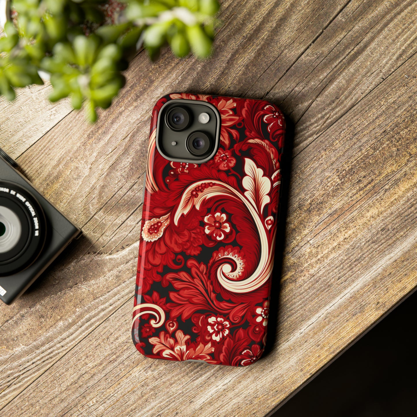 Cherry Red Paisley - Tough Cases