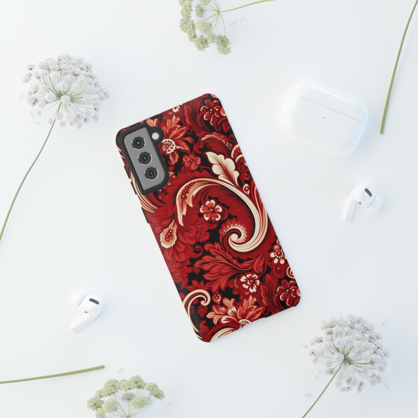 Cherry Red Paisley - Tough Cases