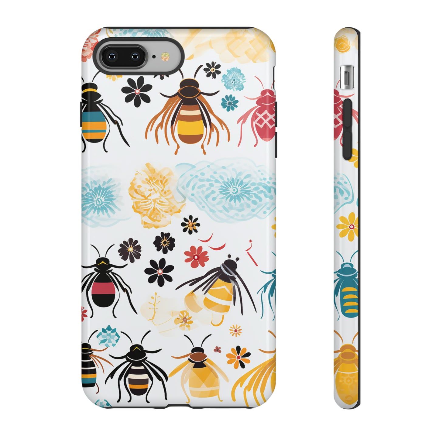 Colourful Bees and Flowers - Tough Cases