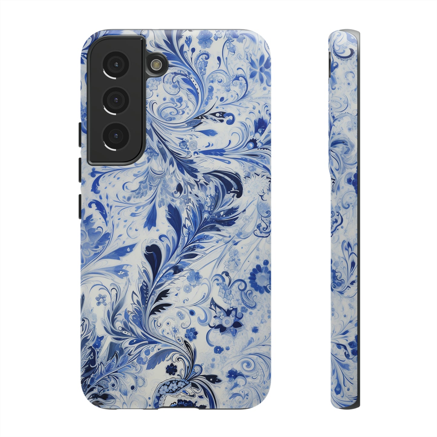 Silver Blue Paisley - Tough Cases