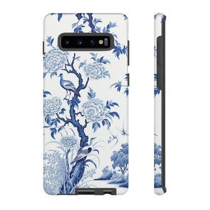 Birds in the wood - Royal Blue Toile Pattern - Tough Cases