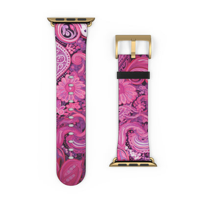 Apple Watch Strap - Pink Paisley