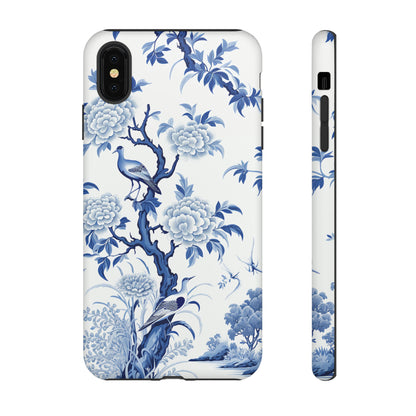 Birds in the wood - Royal Blue Toile Pattern - Tough Cases