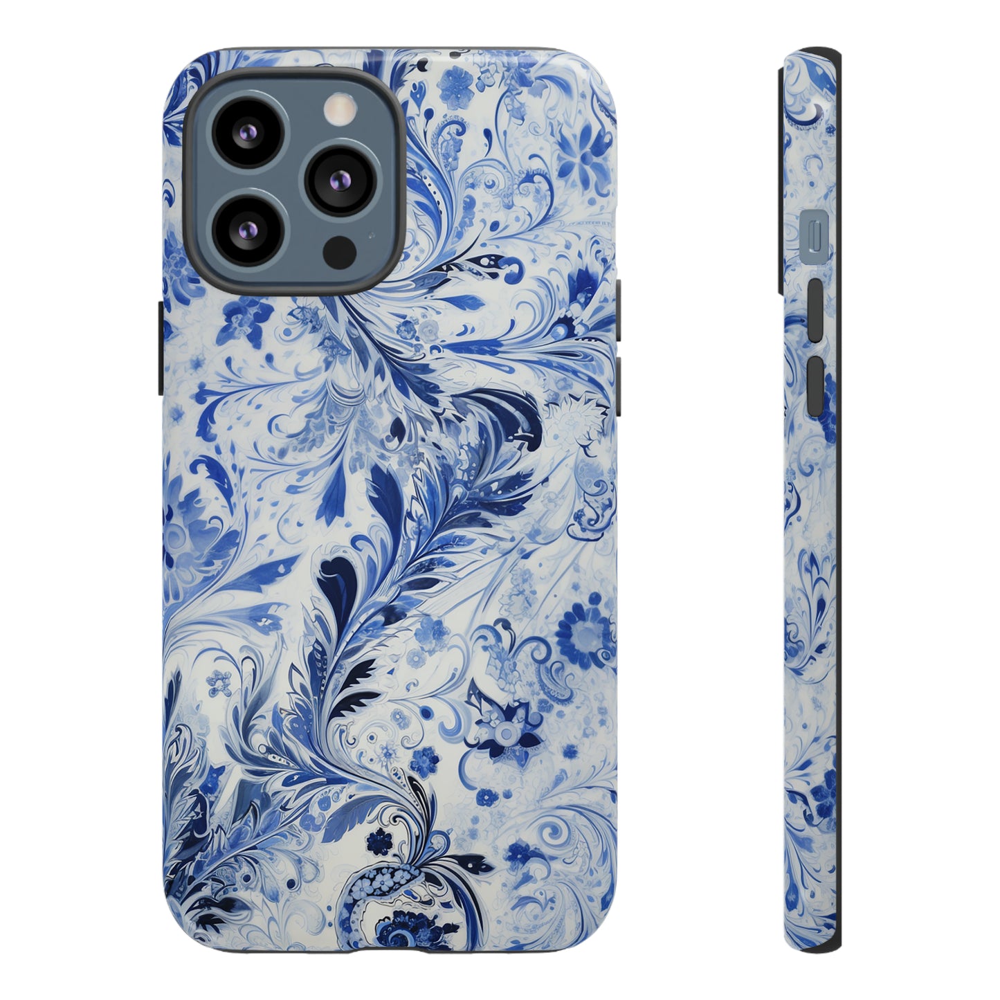 Silver Blue Paisley - Tough Cases