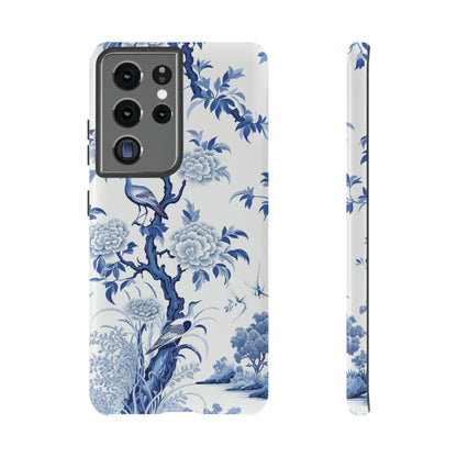 Birds in the wood - Royal Blue Toile Pattern - Tough Cases