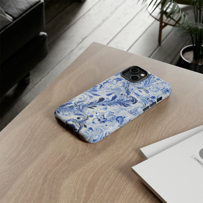 Silver Blue Paisley - Tough Cases