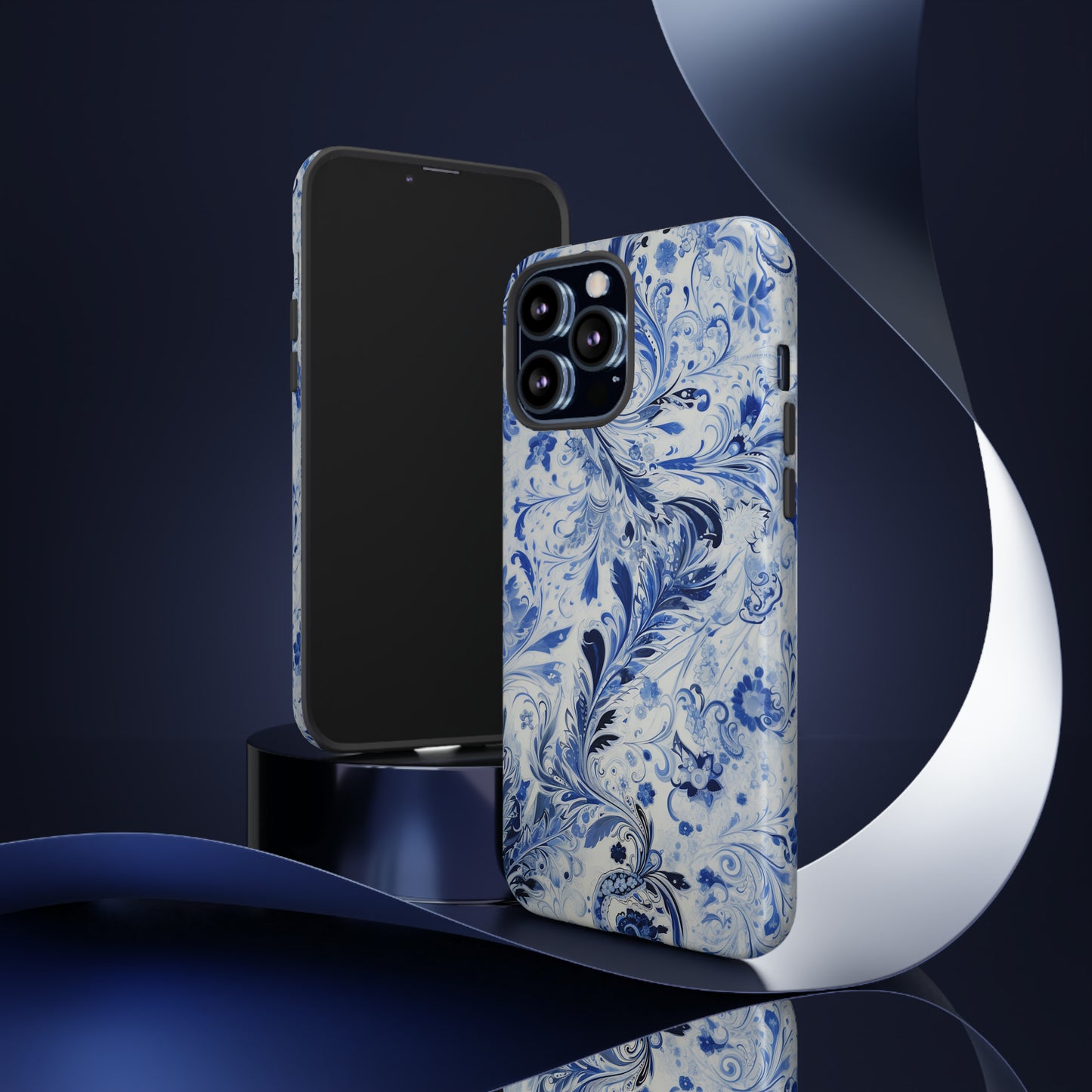 Silver Blue Paisley - Tough Cases