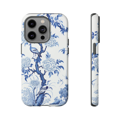 Birds in the wood - Royal Blue Toile Pattern - Tough Cases