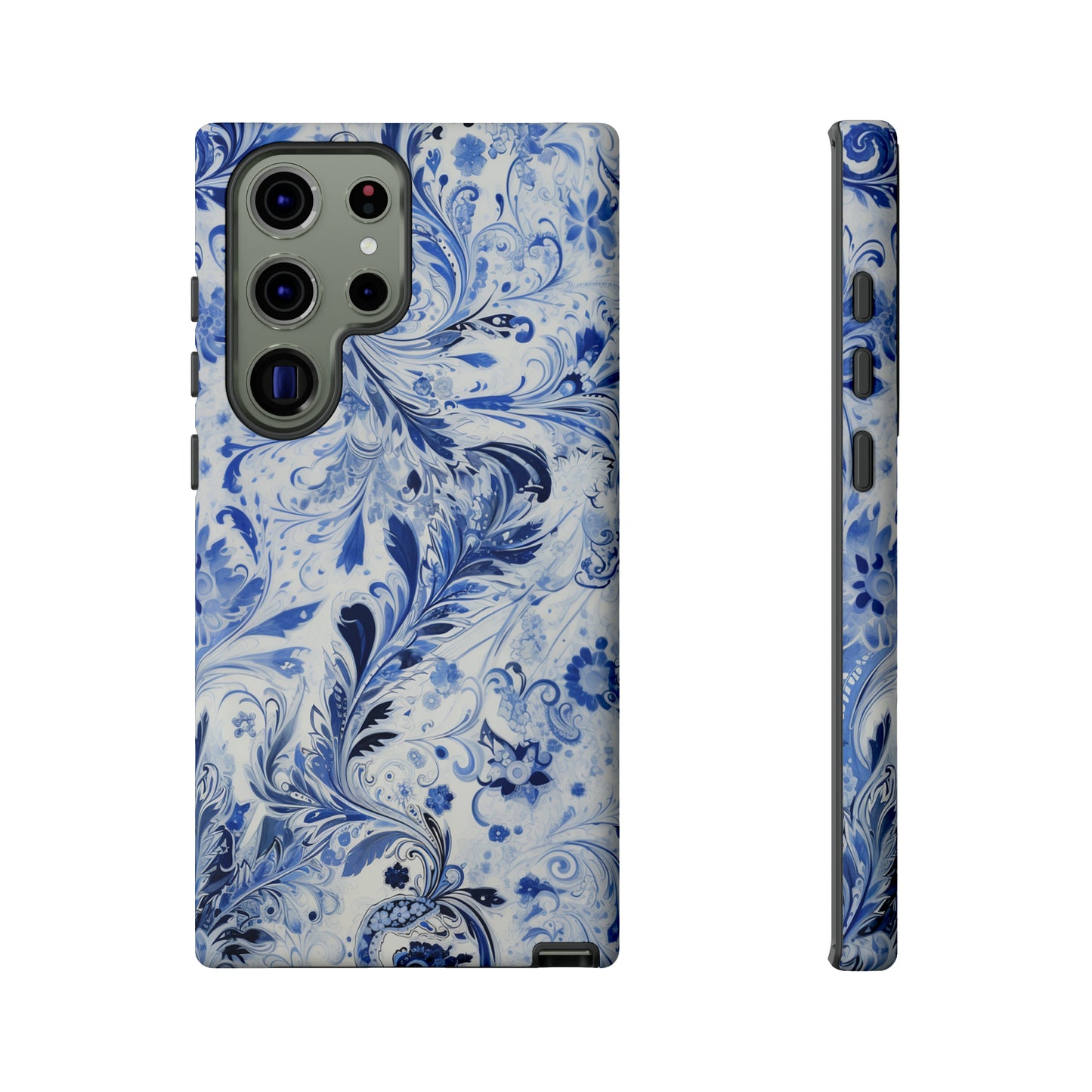 Silver Blue Paisley - Tough Cases