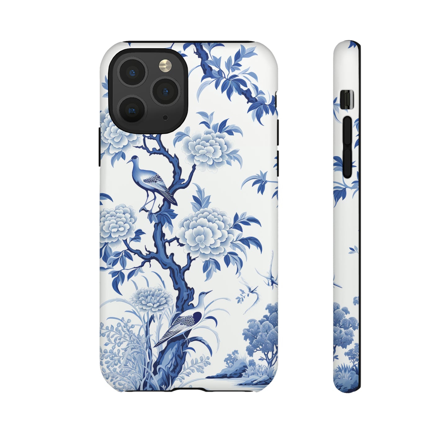 Birds in the wood - Royal Blue Toile Pattern - Tough Cases