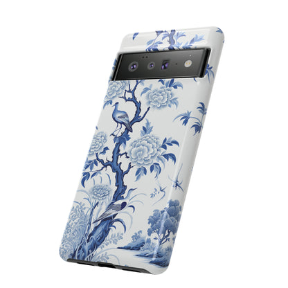 Birds in the wood - Royal Blue Toile Pattern - Tough Cases