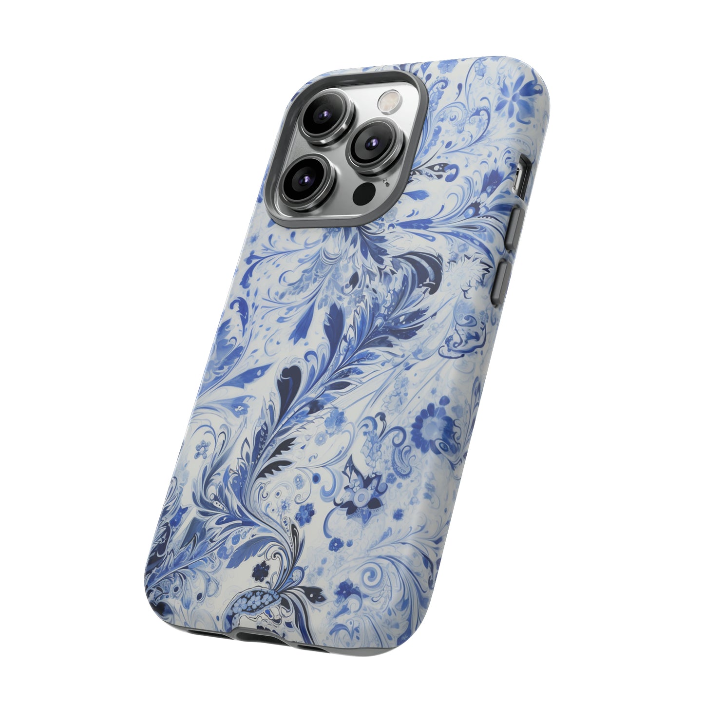 Silver Blue Paisley - Tough Cases