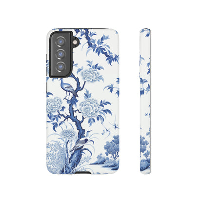 Birds in the wood - Royal Blue Toile Pattern - Tough Cases