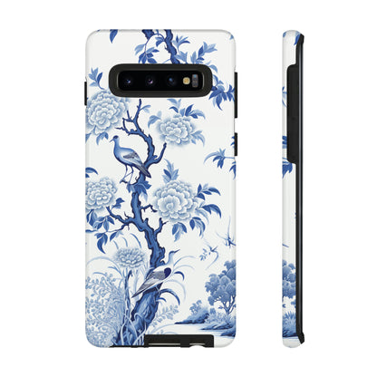 Birds in the wood - Royal Blue Toile Pattern - Tough Cases