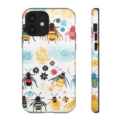 Colourful Bees and Flowers - Tough Cases