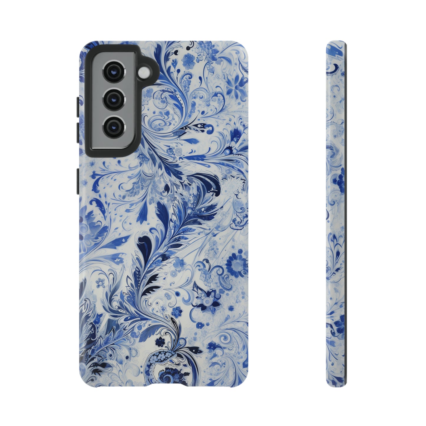 Silver Blue Paisley - Tough Cases