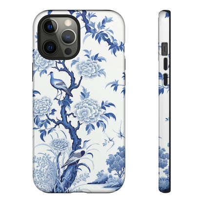 Birds in the wood - Royal Blue Toile Pattern - Tough Cases