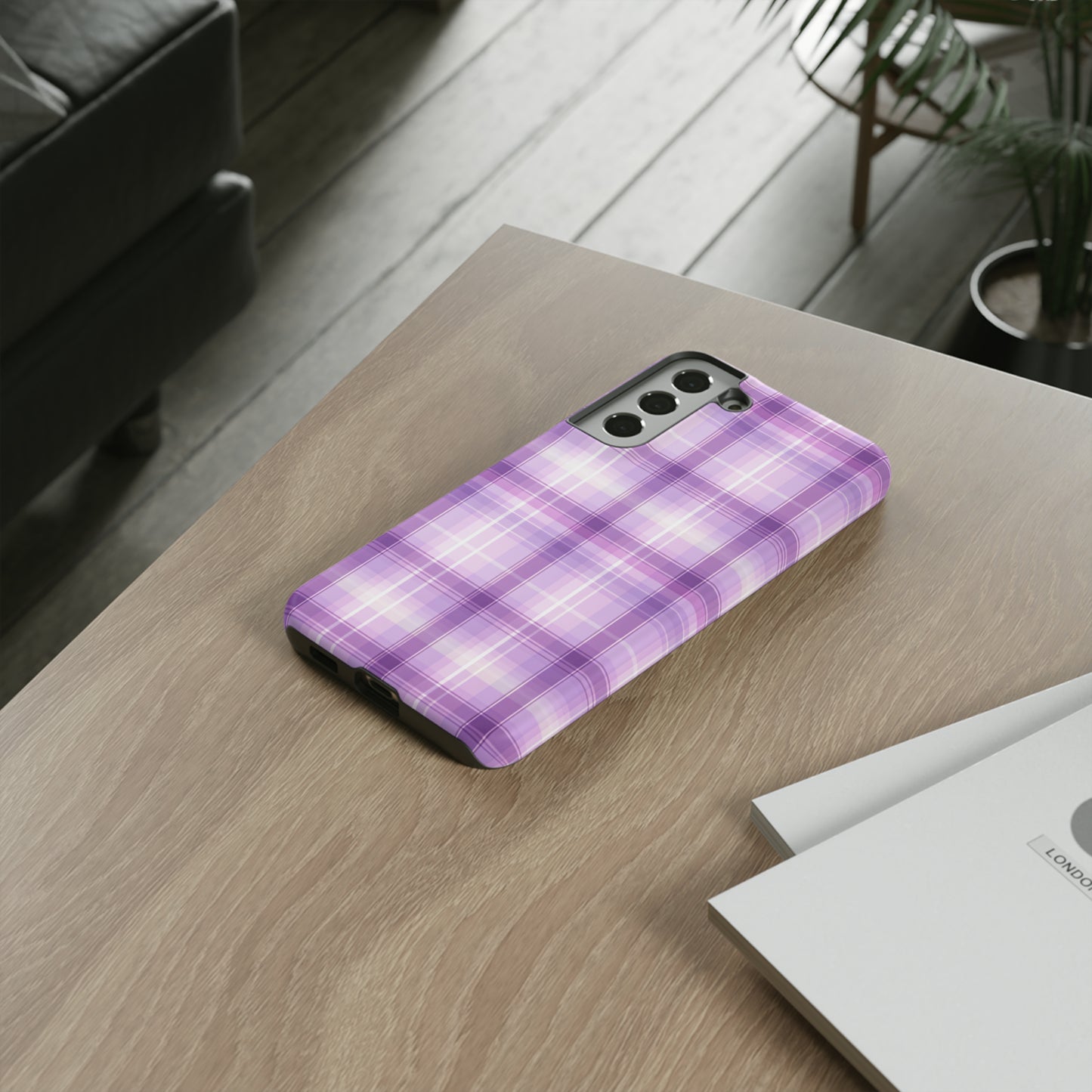 Pastel Lilac Tartan - Tough Cases